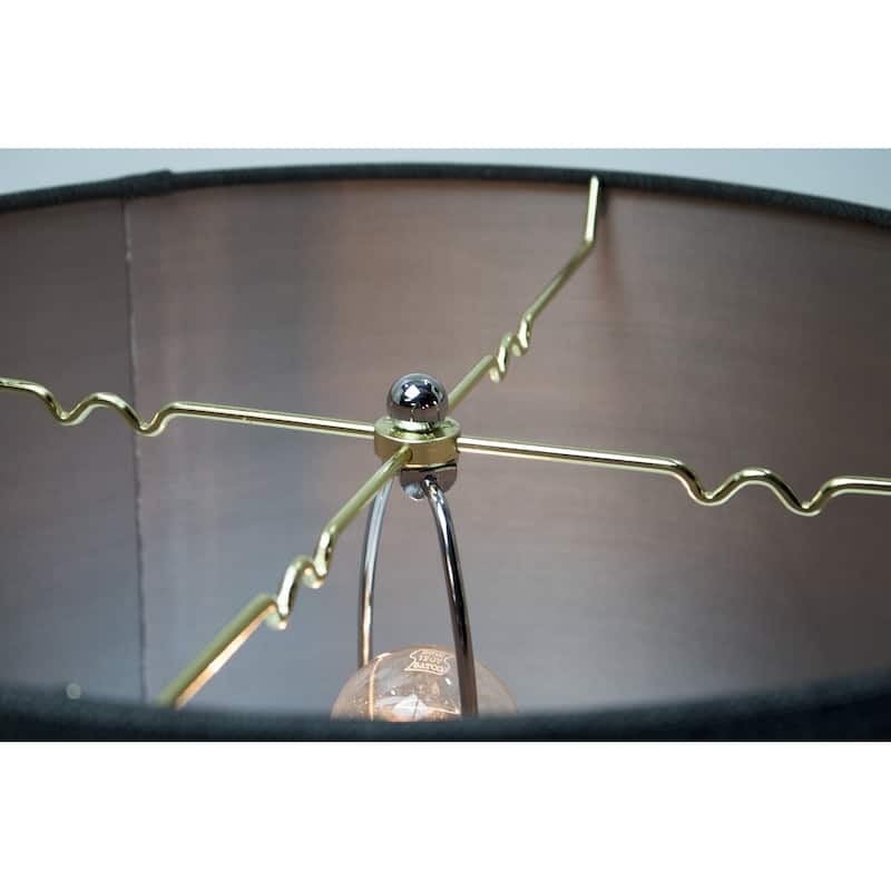 Granite Grey Burlap Shallow Drum Lampshade 18x18x10