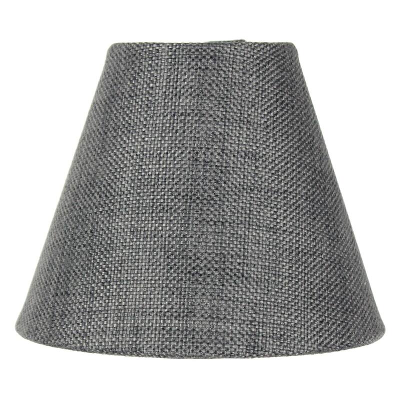 3x5x4 Granite Grey Burlap Lamp Shade - Clip-on Candelabra Shade