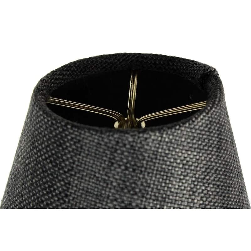 3x5x4 Granite Grey Burlap Lamp Shade - Clip-on Candelabra Shade