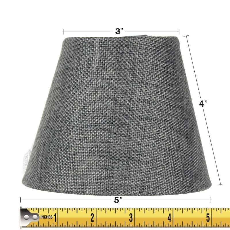 3x5x4 Granite Grey Burlap Lamp Shade - Clip-on Candelabra Shade