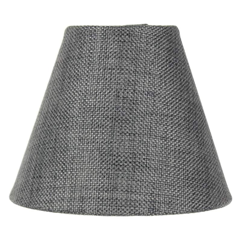 3x5x4 Granite Grey Burlap Lamp Shade - Clip-on Candelabra Shade