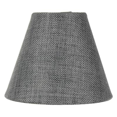 3x5x4 Granite Grey Burlap Lamp Shade - Clip-on Candelabra Shade