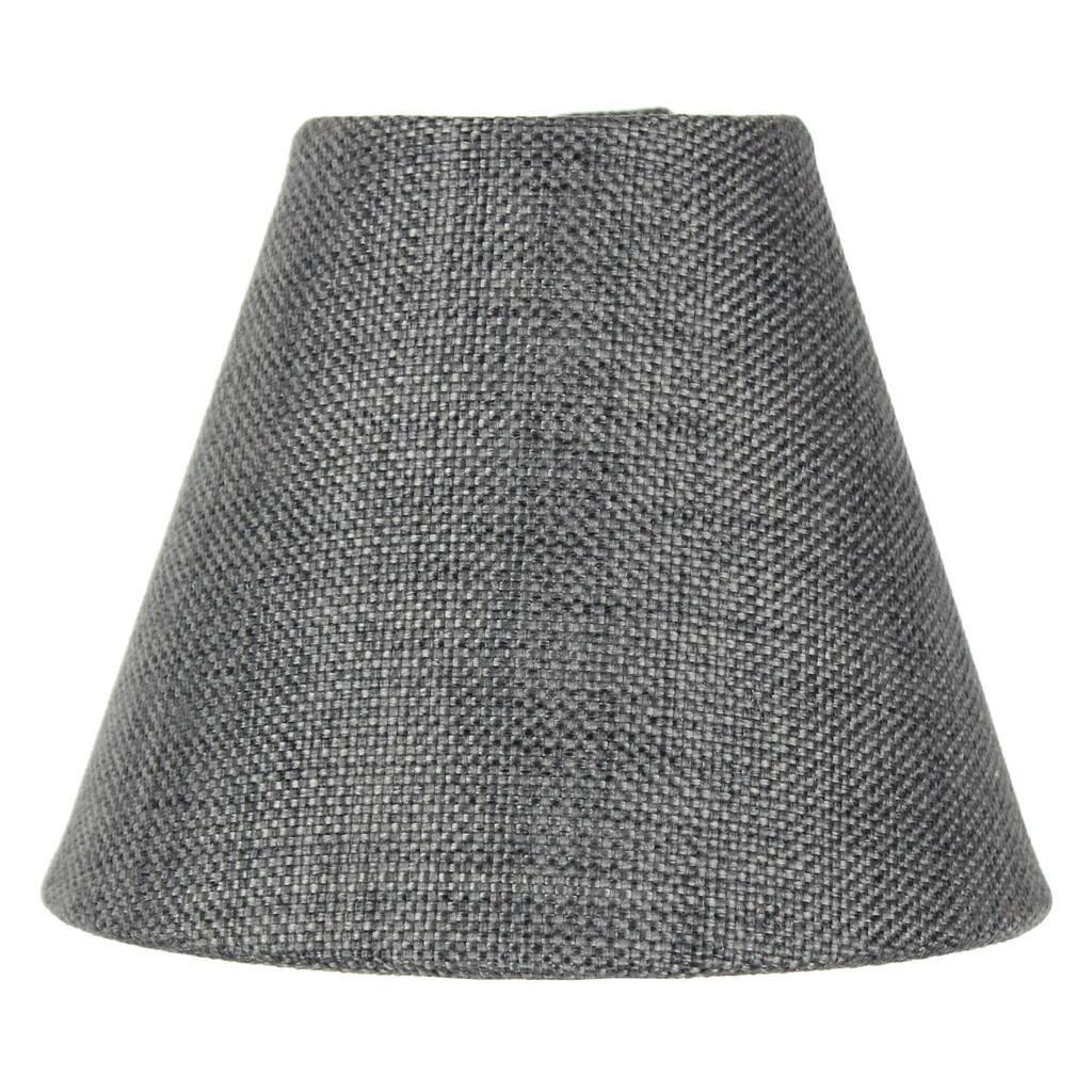 3x5x4 Granite Grey Burlap Lamp Shade - Clip-on Candelabra Shade