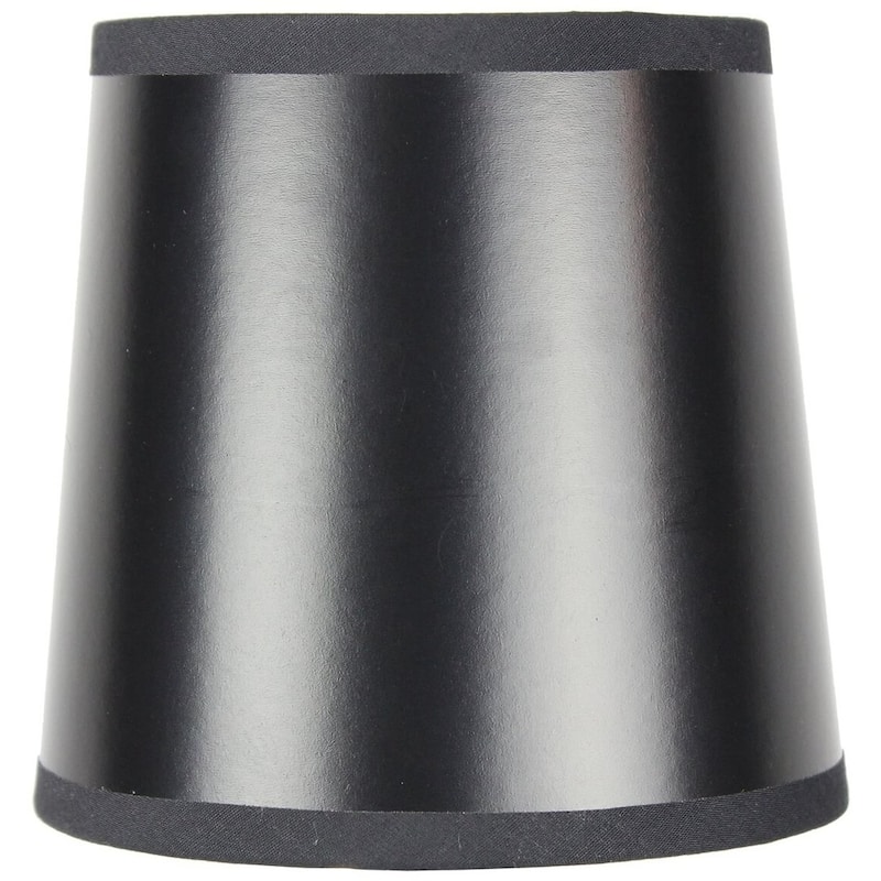 5x6x5 Black Parchment Gold-Lined Drum Chandelier Clip-On Lampshade