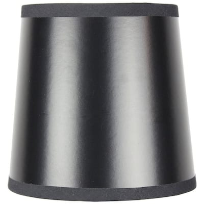 5x6x5 Black Parchment Gold-Lined Drum Chandelier Clip-On Lampshade