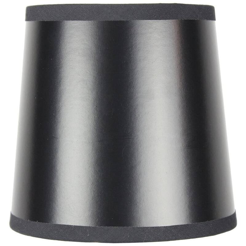 5x6x5 Black Parchment Gold-Lined Drum Chandelier Clip-On Lampshade