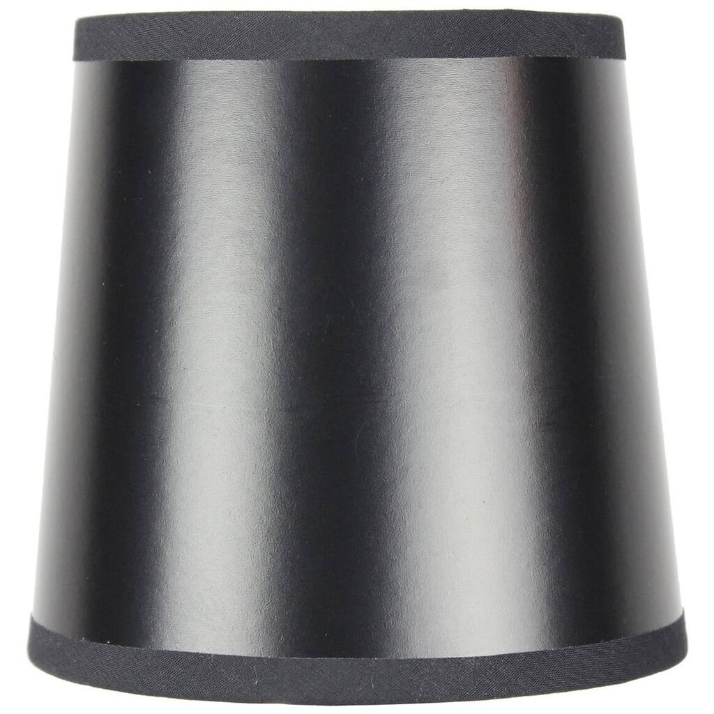 5x6x5 Black Parchment Gold-Lined Drum Chandelier Clip-On Lampshade