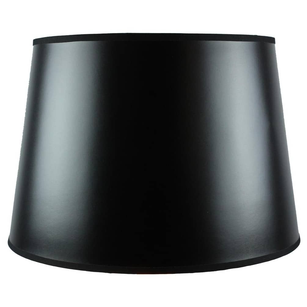 13x16x11 Black Parchment Gold-Lined Floor Lampshade - N/A