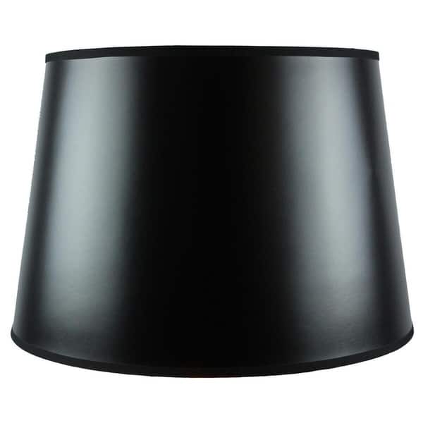 slide 2 of 3, 13x16x11 Black Parchment Gold-Lined Floor Lampshade