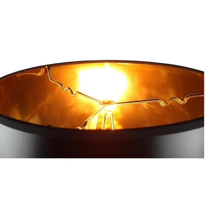 Hardback Shallow Drum Lamp Shade 10x12x8 Black