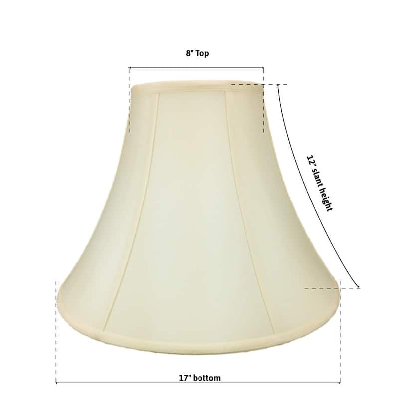 8x17x12 Egg Shell Shantung Lamp Shade with White liner