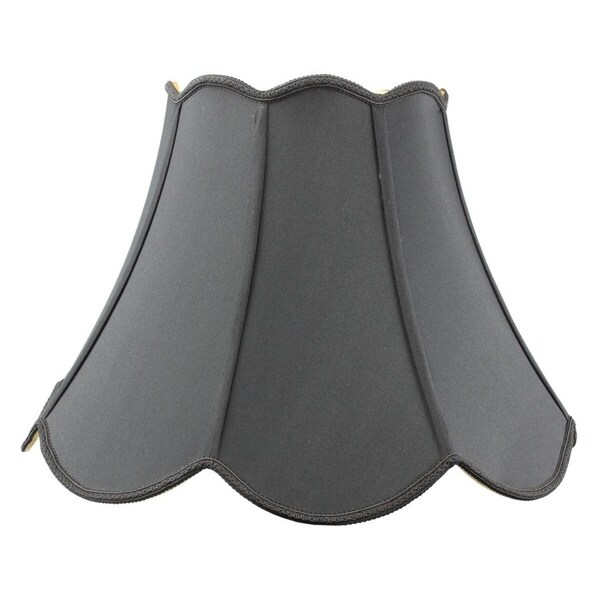 9x18x13 Scalloped Bell Lampshade Black Shantung Fabric Free 9x18x13 Scalloped Bell Lampshade Black Shantung Fabric Free Shipping Today 18407020