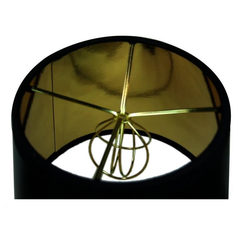 5x8x7 Black CLIP ON Empire Hard Back Lampshade with Gold Lining
