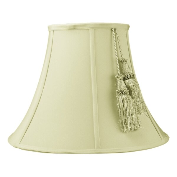 8x16x12 Shantung Lamp Shade Tassel Eggshell
