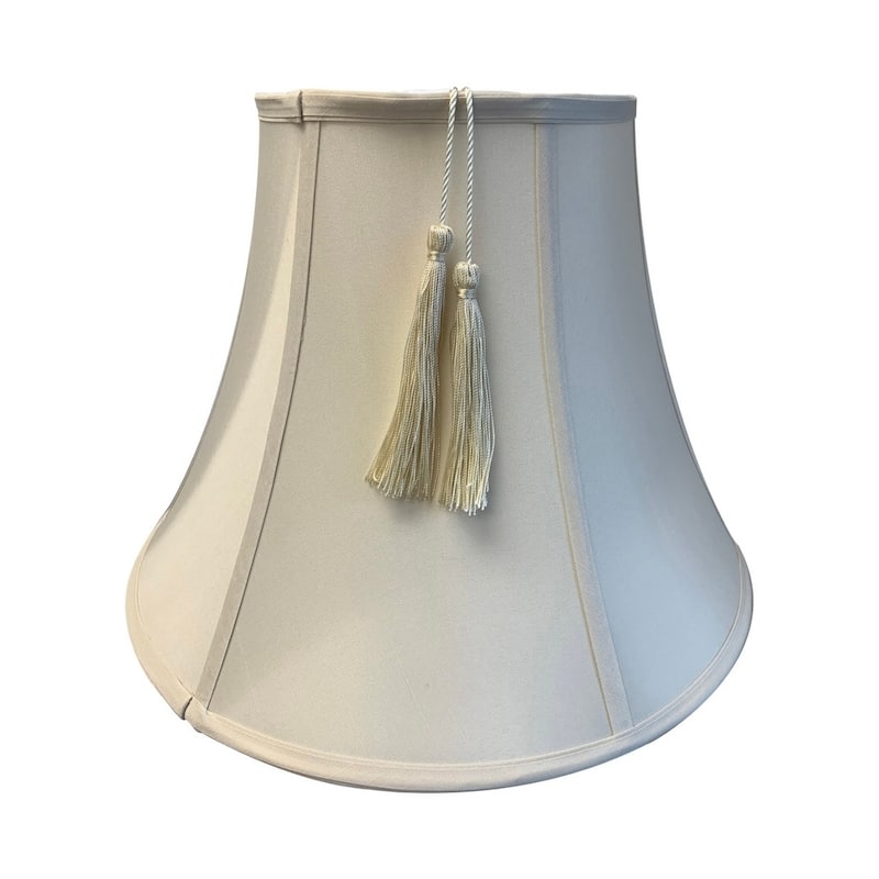 8x16x12 Shantung Lamp Shade Tassel Eggshell