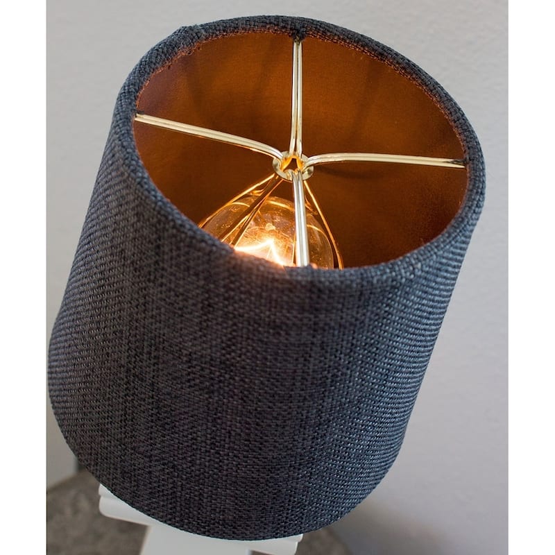 4.5x 5.5x 5.25 Granite Grey Burlap Drum Shade