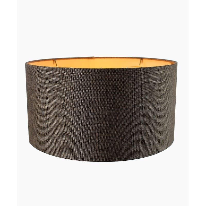 Chocolate Burlap Shallow Drum Lampshade 18x18x10