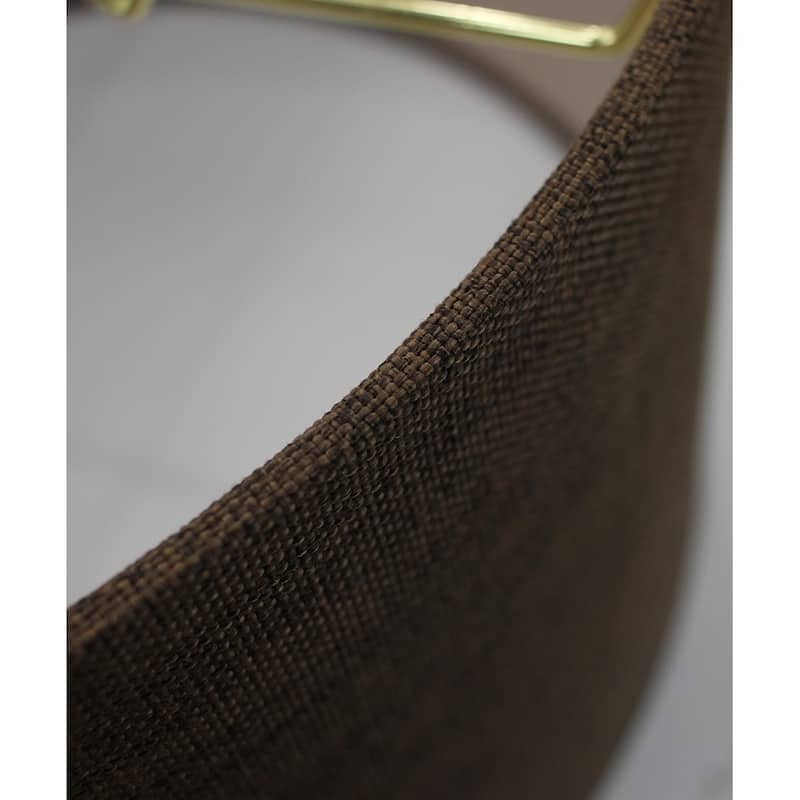 Chocolate Burlap Shallow Drum Lampshade 18x18x10