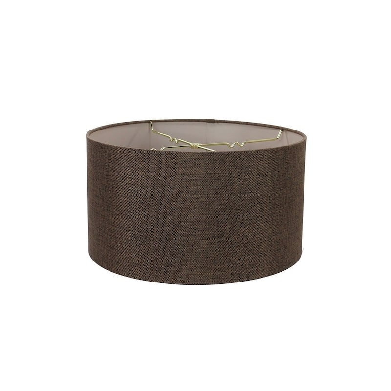 Chocolate Burlap Shallow Drum Lampshade 18x18x10