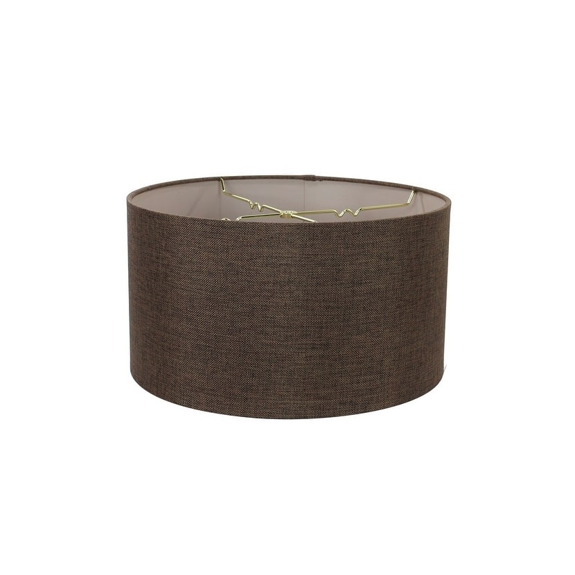 Chocolate Burlap Shallow Drum Lampshade 18x18x10
