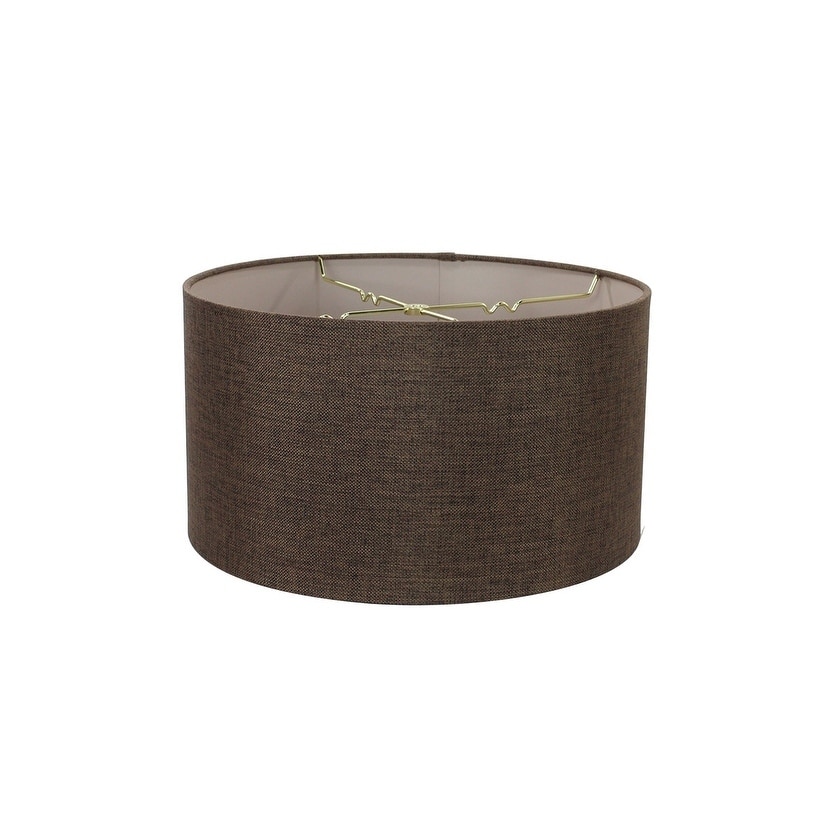 Chocolate Burlap Shallow Drum Lampshade 18x18x10