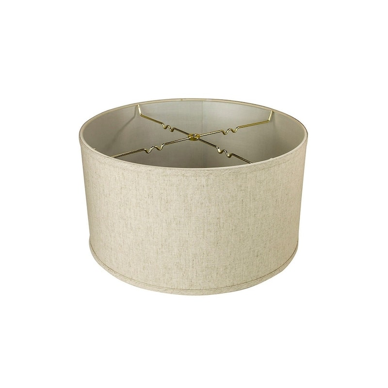 Textured Oatmeal Shallow Drum Lampshade 18x18x10