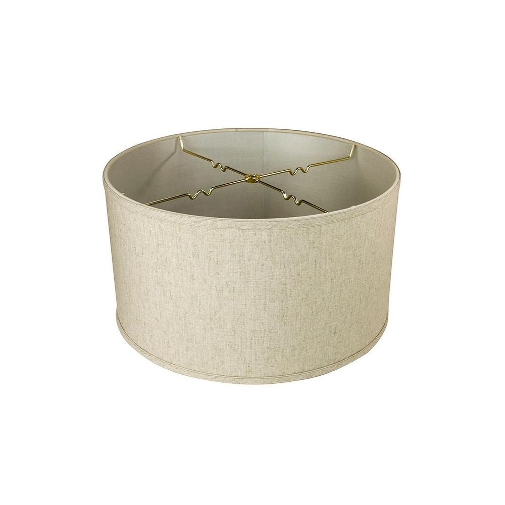 Textured Oatmeal Shallow Drum Lampshade 18x18x10