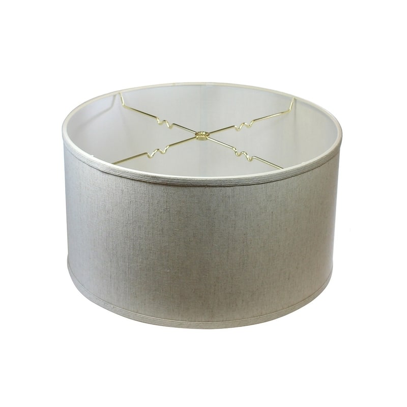 Textured Oatmeal Shallow Drum Lampshade 18x18x10