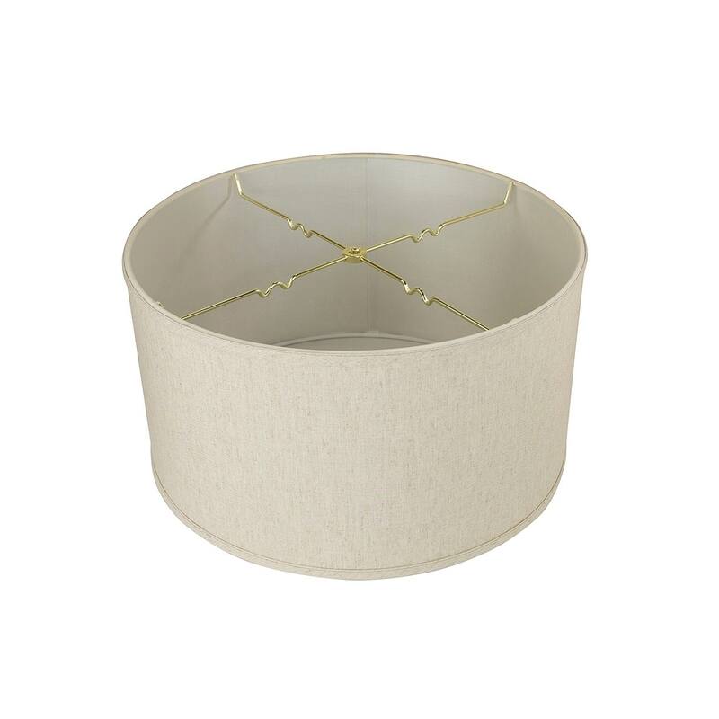 Textured Oatmeal Shallow Drum Lampshade 18x18x10