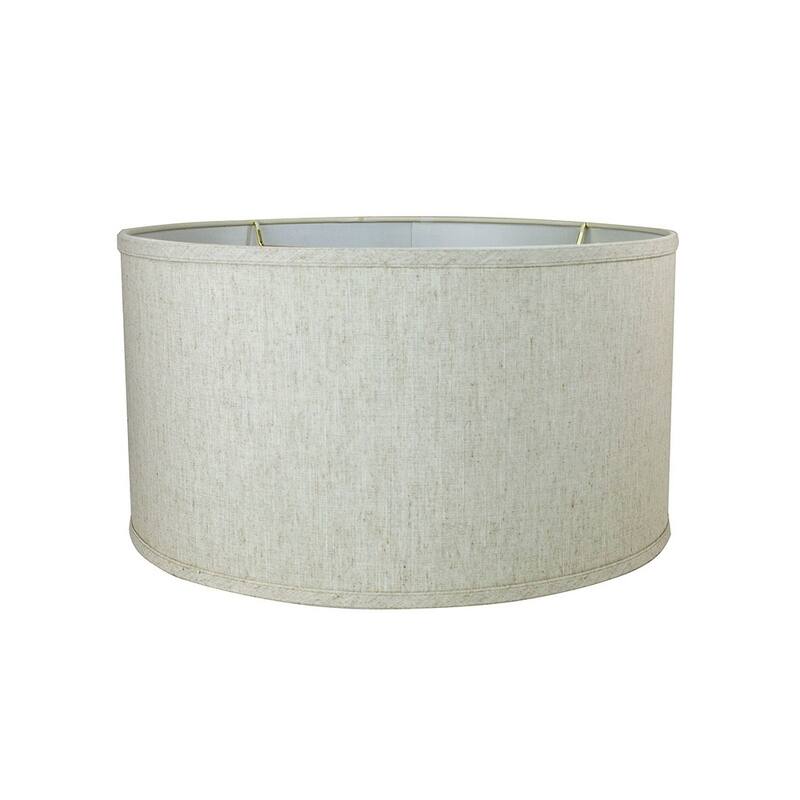Textured Oatmeal Shallow Drum Lampshade 18x18x10