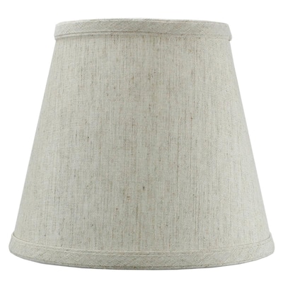 5x8x7 Textured Oatmeal Hard Back Lampshade with White Lining Edison Clip On