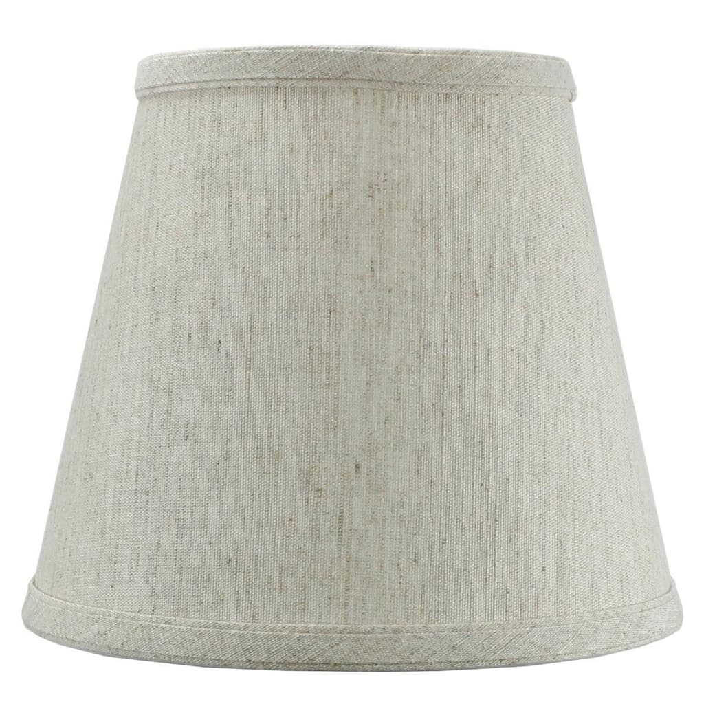 5x8x7 Textured Oatmeal Hard Back Lampshade with White Lining Edison Clip On