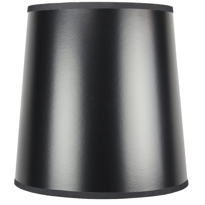 10x12x12 Black Parchment Gold-Lined Drum Lampshade