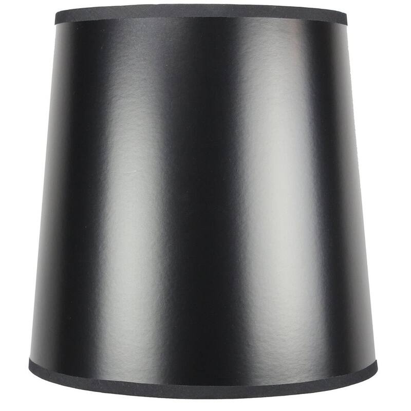 10x12x12 Black Parchment Gold-Lined Drum Lampshade