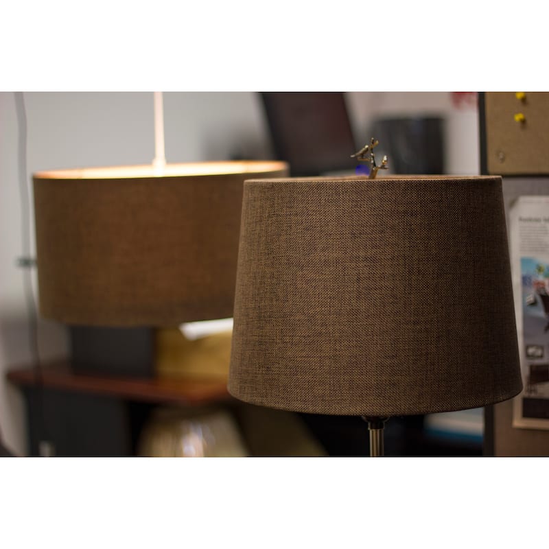 12x14x10 Hardback Drum Lamp Shade Chocolate Burlap