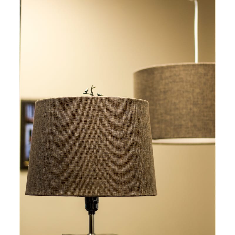12x14x10 Hardback Drum Lamp Shade Chocolate Burlap