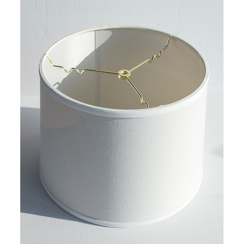 12x14x10 White Linen Drum Lampshade