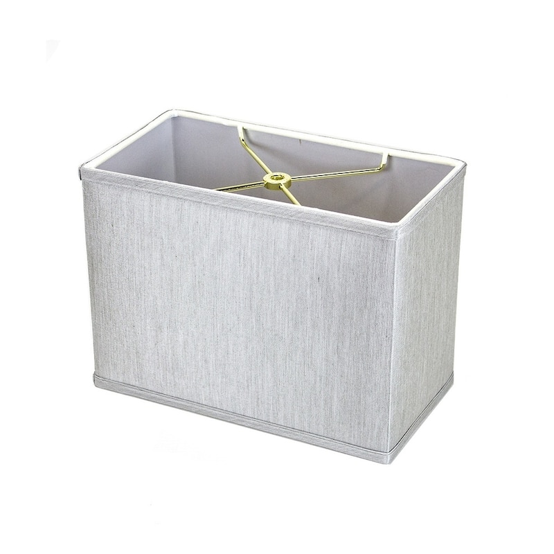 Rectangular Drum Lampshade (6.5x12) (6.5x12) x 9 Bavarian Gray Fabric