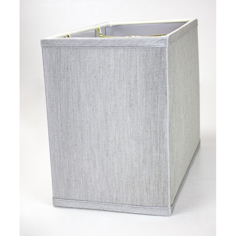 Rectangular Drum Lampshade (6.5x12) (6.5x12) x 9 Bavarian Gray Fabric