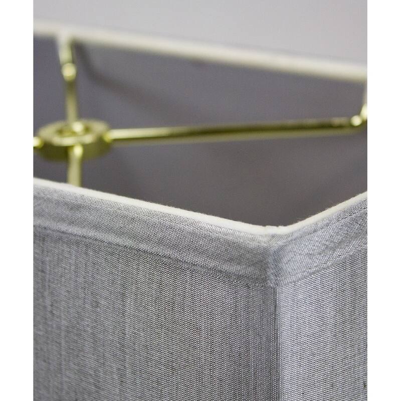 Rectangular Drum Lampshade (6.5x12) (6.5x12) x 9 Bavarian Gray Fabric