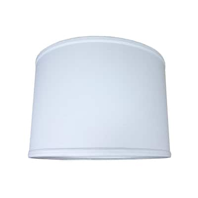 14x14x10 Drum Lamp Shade Premium White Linen