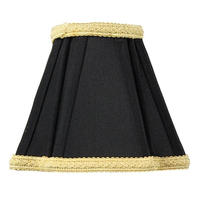 2x5x5 Black with Gold Liner Chandelier Clip-On Lampshade