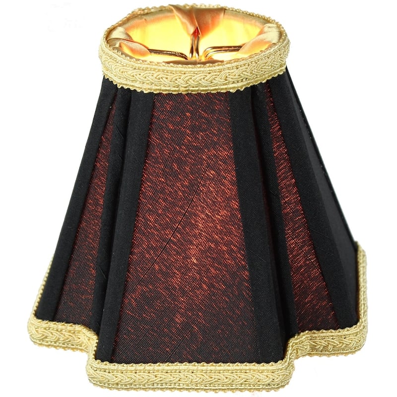 2x5x5 Black with Gold Liner Chandelier Clip-On Lampshade