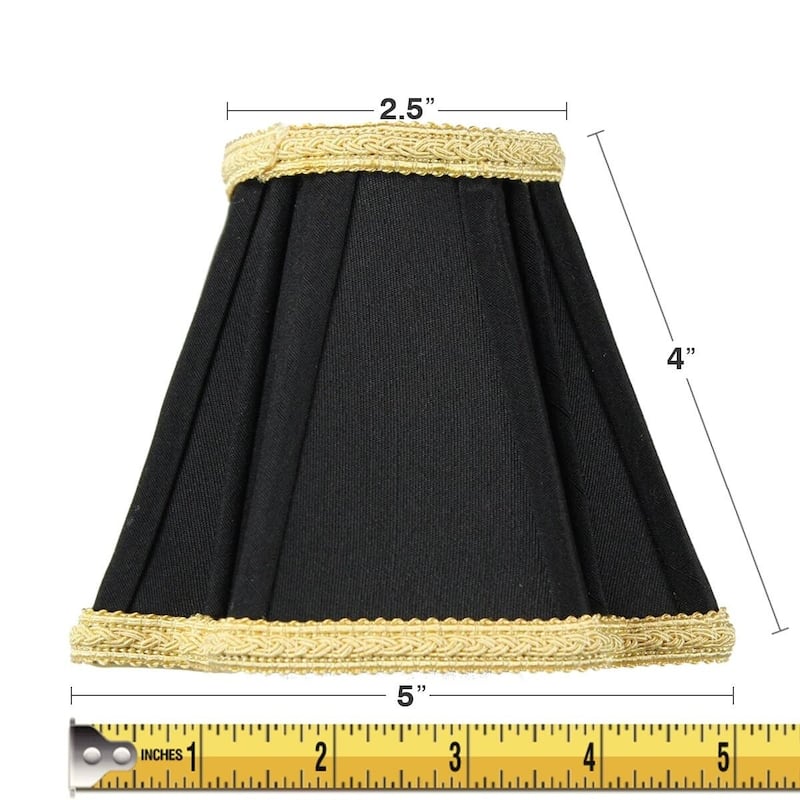 2x5x5 Black with Gold Liner Chandelier Clip-On Lampshade