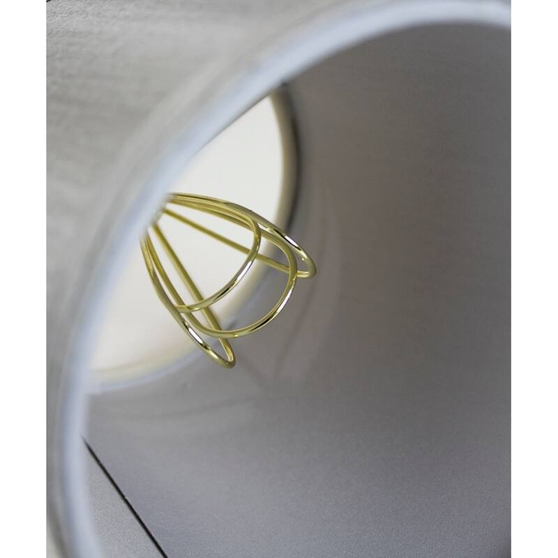 5x6x5 Grey Drum Chandelier Clip-On Lampshade