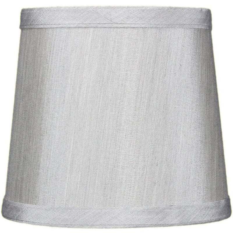 5x6x5 Grey Drum Chandelier Clip-On Lampshade