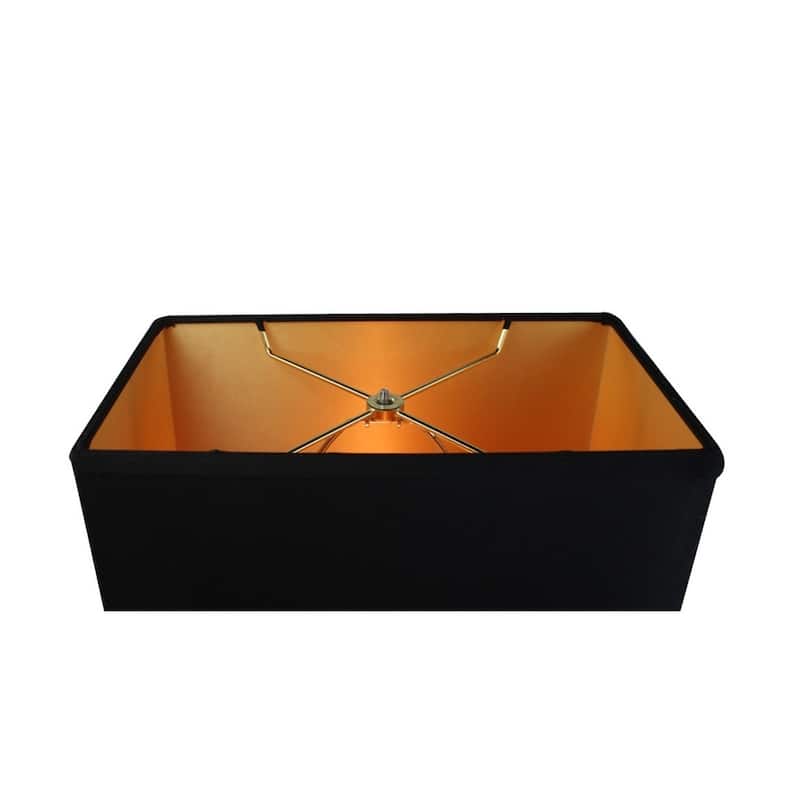 Rectangular Drum Lampshade (16x10) (16x10) x 11 Black Fabric