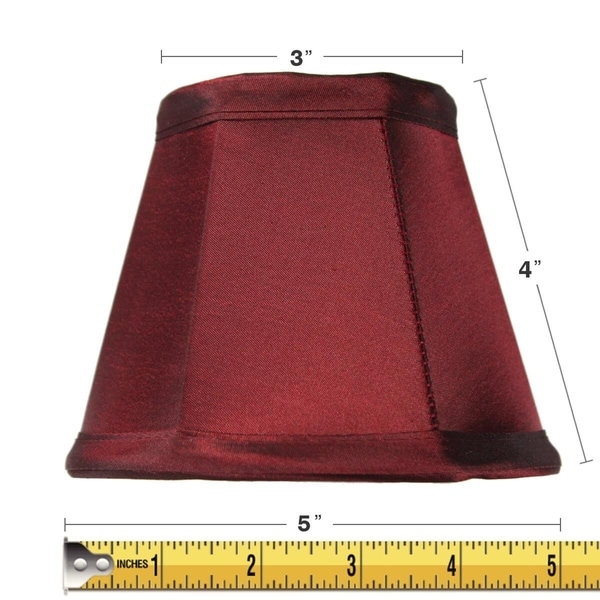 3x5x4 Chandelier Stretch Chameleon Burgundy Clip-On Lampshade