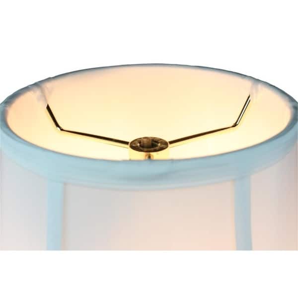 9x18x13.5 White Bell Shantung Lampshade With Brass Spider Fitter - Perfect For Table And Floor Lamps - Large, White - Lampshades