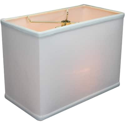 Rectangular Drum Lampshade (6.5x12) (6.5x12) x 9 White Linen